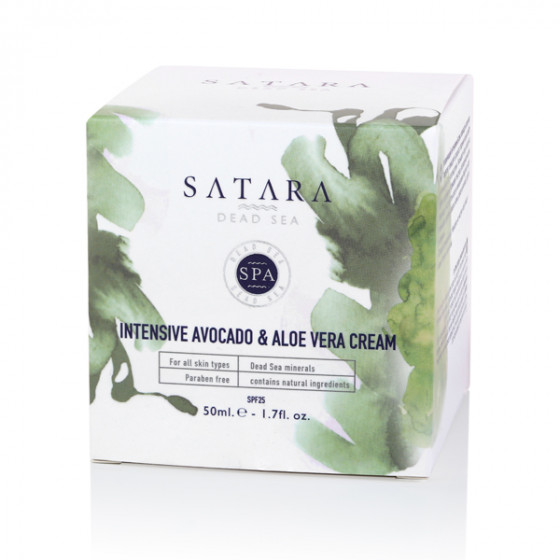 Satara Dead Sea Cream with Avokado&Aloe Vera SPF25 - Интенсивный увлажняющий крем с авокадо и алоэ вера - 1