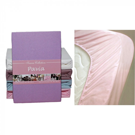 Pavia STONE (180-200x200) - Простынь трикотажная на резинке светло-бежевая