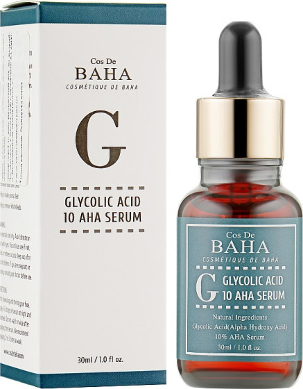 Cos De BAHA Glycolic Acid 10 AHA Serum - Гликолевая сыворотка-пилинг для лица - 1