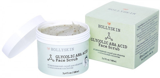 Hollyskin Glycolic AHA Acid Face Scrub - Скраб для лица с гликолевой кислотой