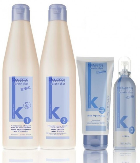 Salerm Keratin Shot Crema Alisadora - Термоактивный кератиновый выпрямляющий крем - 1