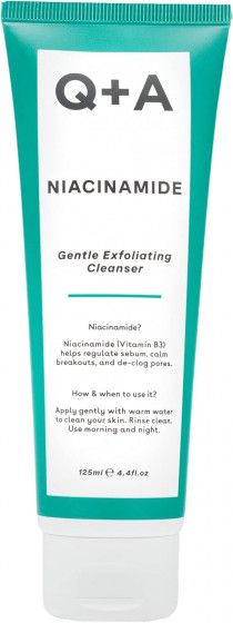 Q+A Niacinamide Gentle Exfoliating Cleanser - Отшелушивающий гель для лица с ниацинамидом