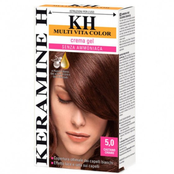 Keramine H Crema Gel Senza Ammoniaca - Крем-гель краска без амиака №5.56 (Светлый Махагон Красный Каштан)