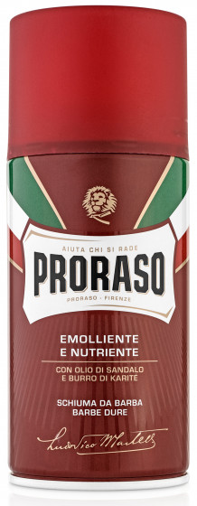 Proraso Red Line Shaving Foam - Питательная пена для бритья жесткой щетины