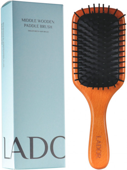 La'dor Middle Wooden Paddle Brush - Профессиональная деревянная расческа для волос - 1