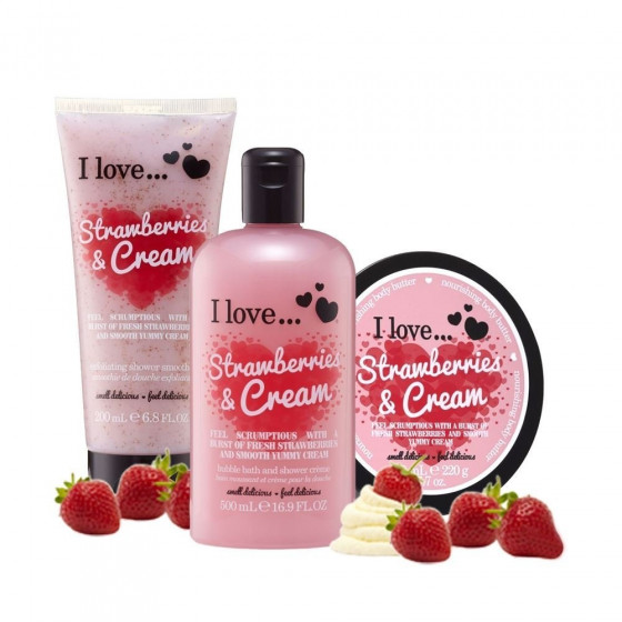 I Love Strawberries & Cream Body Butter - Масло для тела "Клубника со сливками" - 4