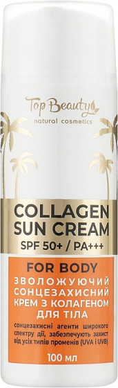 Top Beauty Collagen Sun Cream SPF50+ - Увлажняющий солнцезащитный крем для тела с коллагеном