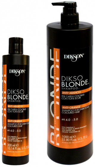 Dikson DiksoBlonde Anti-Arancio Shampoo - Шампунь-нейтрализатор оранжевого цвета при обесцвечивании/осветлении с низких УГТ - 1