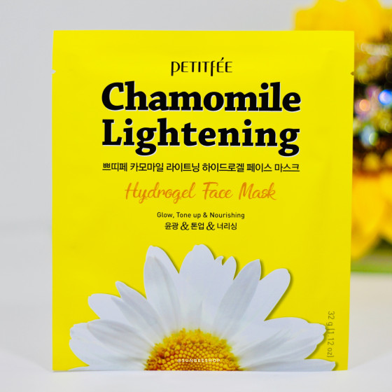 Petitfee & Koelf Chamomile Lightening Hydrogel Face Mask - Гидрогелевая осветляющая маска с экстрактом ромашки - 3