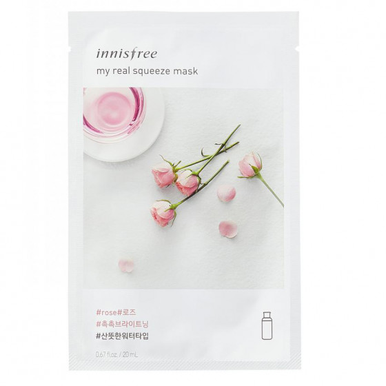 Innisfree My Real Squeeze Mask Rose - Тканевая маска с экстрактом розы