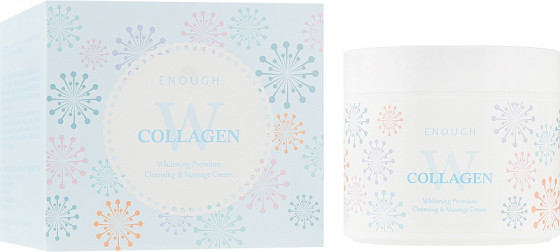 Enough W Collagen Whitening Premium Cleansing & Massage Cream - Массажный осветляющий крем для тела с морским коллагеном - 1