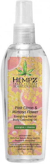 Hempz Fresh Fusions Pink Citron & Mimosa Flower Energizing Herbal Body Cleansing Oil - Очищающее масло для душа "Розовый лимон-Мимоза"