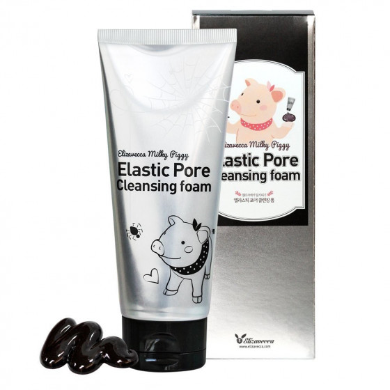 Elizavecca Milky Piggy Elastic Pore Cleansing Foam - Черная пенка-маска для умывания - 3