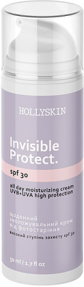 Hollyskin Invisible Protect SPF30 - Ежедневный увлажняющий крем от фотостарения