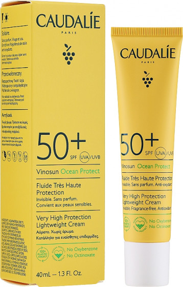Caudalie Vinosun Protect Very High Lightweight Cream SPF 50+ - Легкий солнцезащитный крем для лица - 1