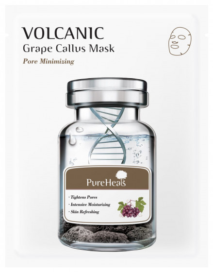 PureHeal's Volcanic Grape Callus Mask - Тканевая маска с вулканическим пеплом для жирной кожи