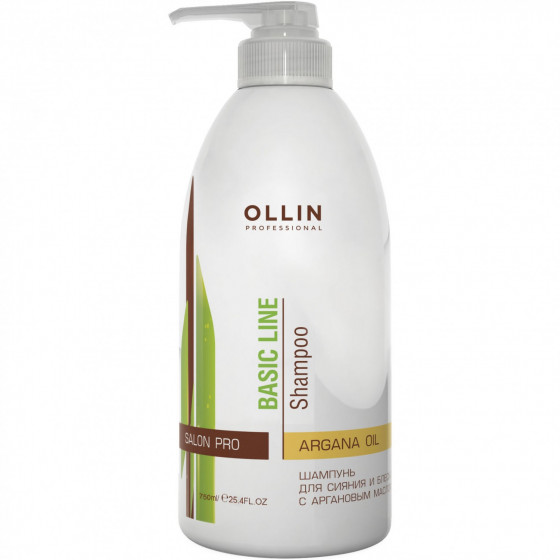 OLLIN Basic Line Argan Oil Shine & Brilliance Shampoo - Шампунь для сияния и блеска с аргановым маслом