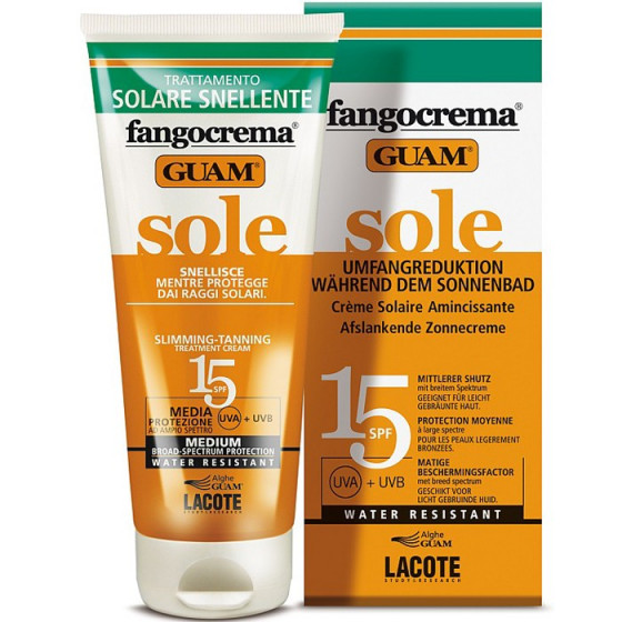 GUAM Fangocrema Sole Slimming-Tanning Treatment Cream - Солнцезащитный Фанго-Крем SPF 15 Стройный Силуэт