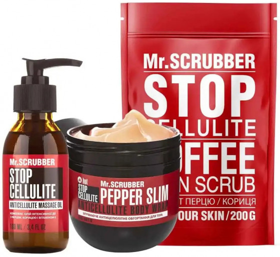 Mr.Scrubber Hot Anti-cellulite Set - Антицеллюлитный набор "Похудеть к лету вместе" - 1