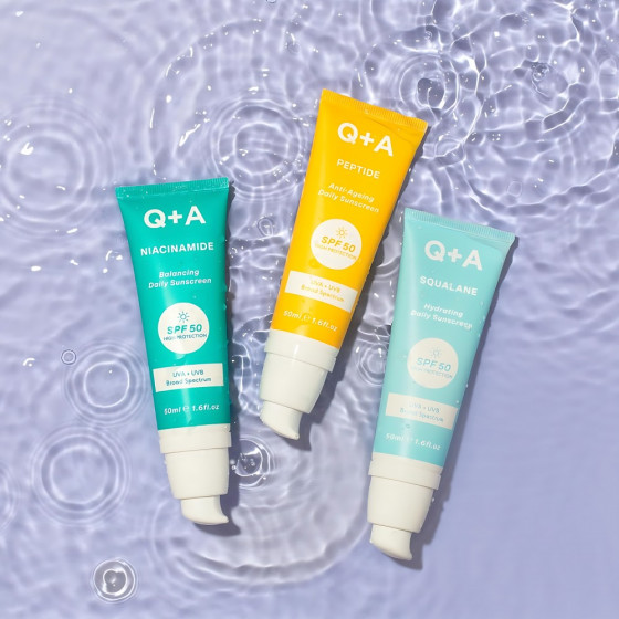 Q+A Squalane Hydrating Daily Sunscreen SPF50 - Увлажняющий солнцезащитный крем для лица - 3