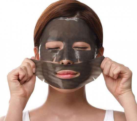 Petitfee & Koelf Black Pearl & Gold Hydrogel Mask Pack - Гидрогелевая маска с золотом и черным жемчугом - 4