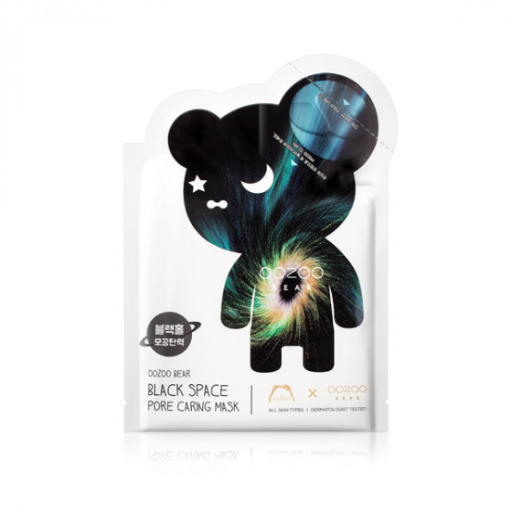 The Oozoo Bear black space pore caring mask - Маска двухфазная для сужения пор "Мишка Черная дыра"