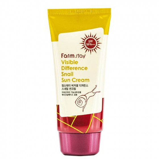 FarmStay Visible Difference Snail Sun Cream SPF 50+ PA+++ - Солнцезащитный крем с муцином улитки