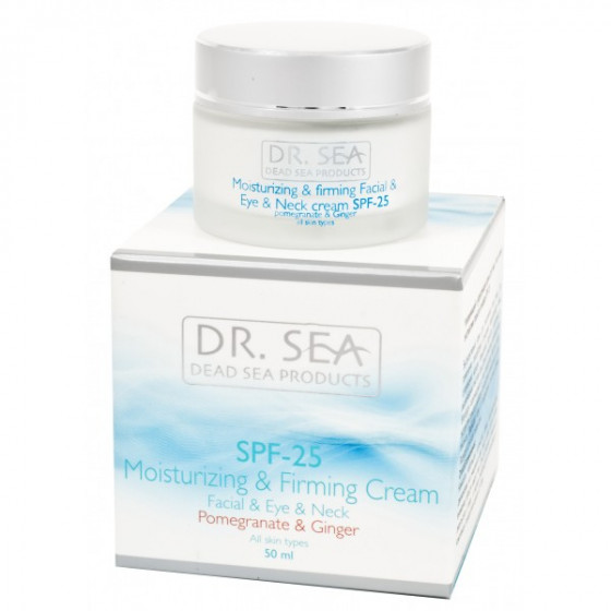 Dr. Sea Moisturizing & Firming Cream Facial & Eye & Neck SPF25 - Увлажняющий и укрепляющий крем для лица, глаз и шеи с экстрактами граната и имбиря SPF 25