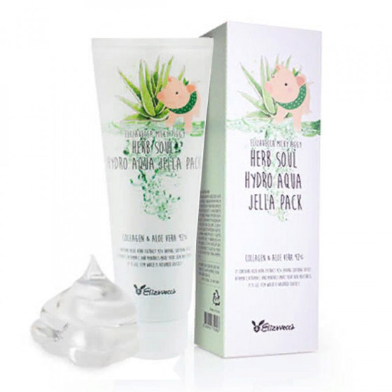 Elizavecca Milky Piggy Herb Soul Hydro Aqua Jella Pack - Увлажняющая маска с алоэ и коллагеном - 2