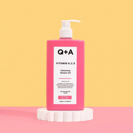 Q+A Vitamin ACE Cleansing Shower Oil - Витаминизированное масло для душа - 2