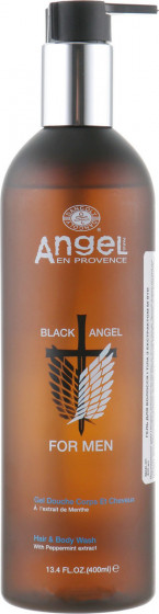 Angel Professional Black Angel Hair and Body Wash - Мужской гель для волос и тела с экстрактом мяты