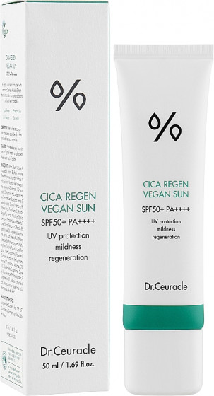 Dr.Ceuracle Cica Regen Vegan Sun SPF50+ PA++++ - Солнцезащитный веганский крем с центеллой азиатской - 1