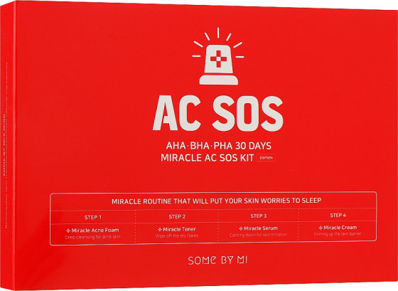 Some By Mi AHA-BHA-PHA 30 Days Miracle Ac Sos Kit - Набор миниатюрных средств для проблемной кожи - 1