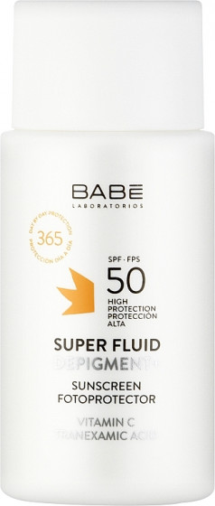 Babe Laboratorios Sun Protection Super Fluid Depigment+ SPF50 - Солнцезащитный суперфлюид-депигмент с транексамовой кислотой и витамином С