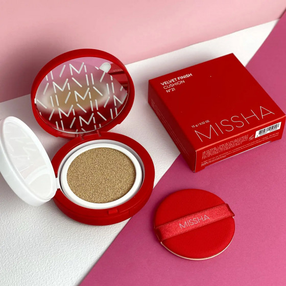 Missha Velvet Finish Cushion SPF 50+/PA+++ - Тональный кушон для лица с матовым финишем - 5