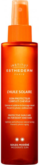 Institut Esthederm Sun Care Oil Body And Hair Care Moderate Sun - Солнцезащитное масло-спрей для тела и волос