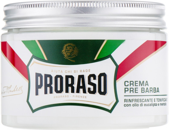 Proraso Green Line Pre Shave Cream - Освежающий крем с эвкалиптом для ухода за кожей перед бритьем