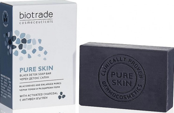 Biotrade Pure Skin Black Detox Soap Bar - Мыло-детокс против черных точек и расширенных пор для лица и тела