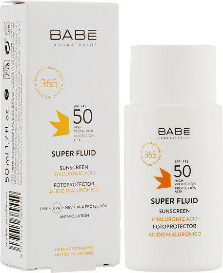 Babe Laboratorios Sun Protection Super Fluid SPF 50 - Солнцезащитный супер флюид SPF 50 для всех типов кожи - 1