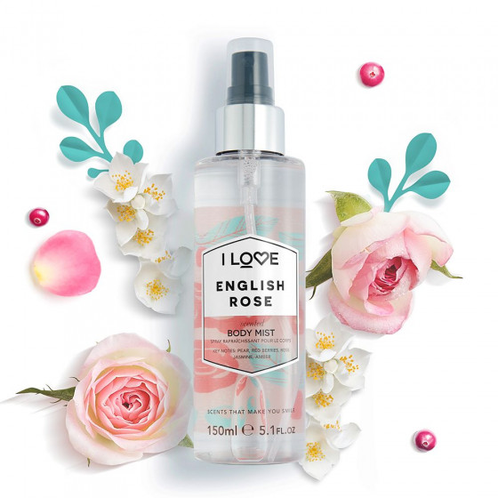 I Love English Rose Body Mist - Освежающий спрей для тела "Английская роза" - 1