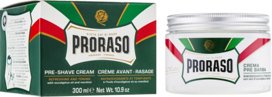 Proraso Green Line Pre Shave Cream - Освежающий крем с эвкалиптом для ухода за кожей перед бритьем - 1