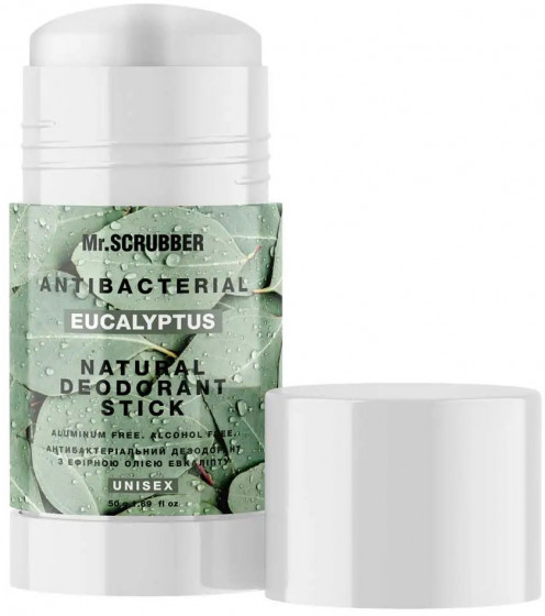 Mr.Scrubber Antibacterial Eucalyptus Natural Deodorant Stick - Антибактериальный дезодорант с эфирным маслом эвкалипта