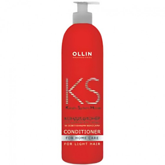 OLLIN Keratin System Home Conditioner for Light Hair - Кератиновый кондиционер для домашнего ухода для осветлённых волос