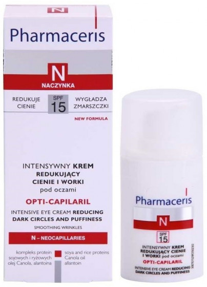 Pharmaceris N Opti-Capilaril Intensive Eye Cream Reducing Dark Circles and Puffiness SPF15 - Интенсивный крем уменьшающий отеки и круги под глазами - 1