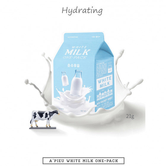 A'Pieu White Milk One-Pack - Тканевая увлажняющая маска с молочными протеинами - 1