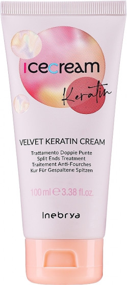 Inebrya Velvet Keratin Ice Cream - Крем с кератином против посеченных кончиков