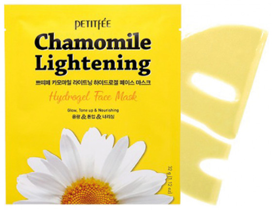 Petitfee & Koelf Chamomile Lightening Hydrogel Face Mask - Гидрогелевая осветляющая маска с экстрактом ромашки - 1