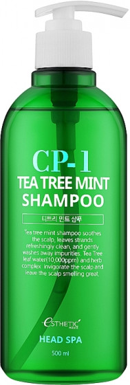 Esthetic House CP-1 Tea Tree Mint Shampoo - Успокаивающий шампунь с экстрактами мяты и чайного дерева