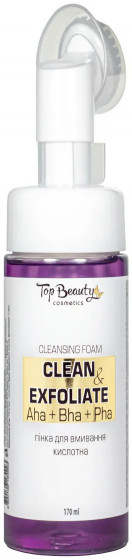Top Beauty Clean & Exfoliate Cleansing Foam - Пенка кислотная для умывания с экстрактом черники