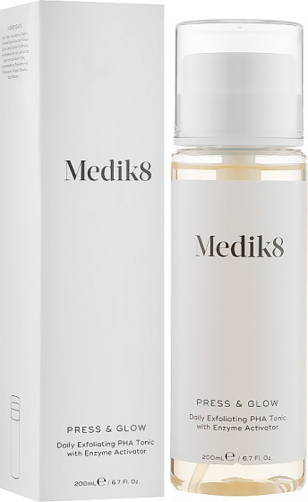 Medik8 Press & Glow Daily Exfoliating PHA Tonic - Ежедневный отшелушивающий тоник для лица с РНА и активатором ферментов - 1